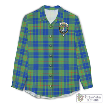 Barclay Hunting Ancient Tartan Womens Casual Shirt with Family Crest