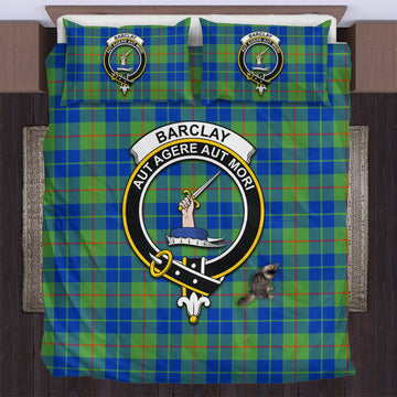 Barclay Hunting Ancient Tartan Bedding Set with Family Crest