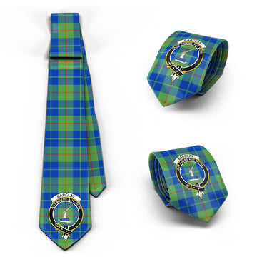 Barclay Hunting Ancient Tartan Classic Necktie with Family Crest