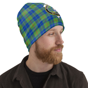 Barclay Hunting Ancient Tartan Beanies Hat with Family Crest