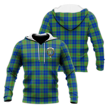 Barclay Hunting Ancient Tartan Knitted Hoodie with Family Crest