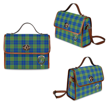 barclay-hunting-ancient-tartan-leather-strap-waterproof-canvas-bag-with-family-crest