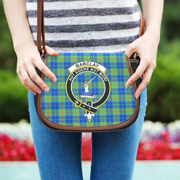 Barclay Hunting Ancient Tartan Saddle Bag with Family Crest