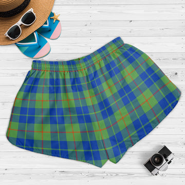 Barclay Hunting Ancient Tartan Womens Shorts with Family Crest