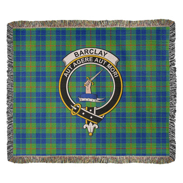 Barclay Hunting Ancient Tartan Woven Blanket with Family Crest