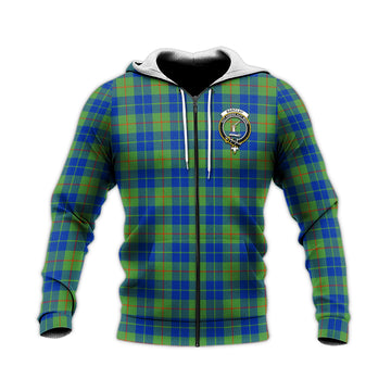Barclay Hunting Ancient Tartan Knitted Hoodie with Family Crest