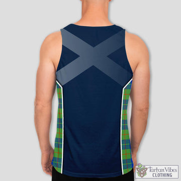 Barclay Hunting Ancient Tartan Men's Tanks Top with Family Crest and Scottish Thistle Vibes Sport Style