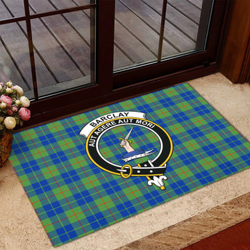 Barclay Hunting Ancient Tartan Door Mat with Family Crest