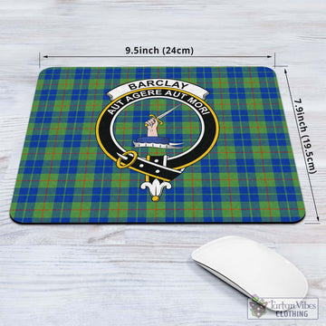 Barclay Hunting Ancient Tartan Mouse Pad with Family Crest