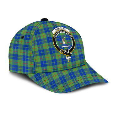 Barclay Hunting Ancient Tartan Classic Cap with Family Crest