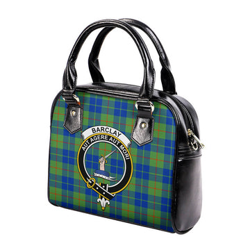 Barclay Hunting Ancient Tartan Shoulder Handbags with Family Crest