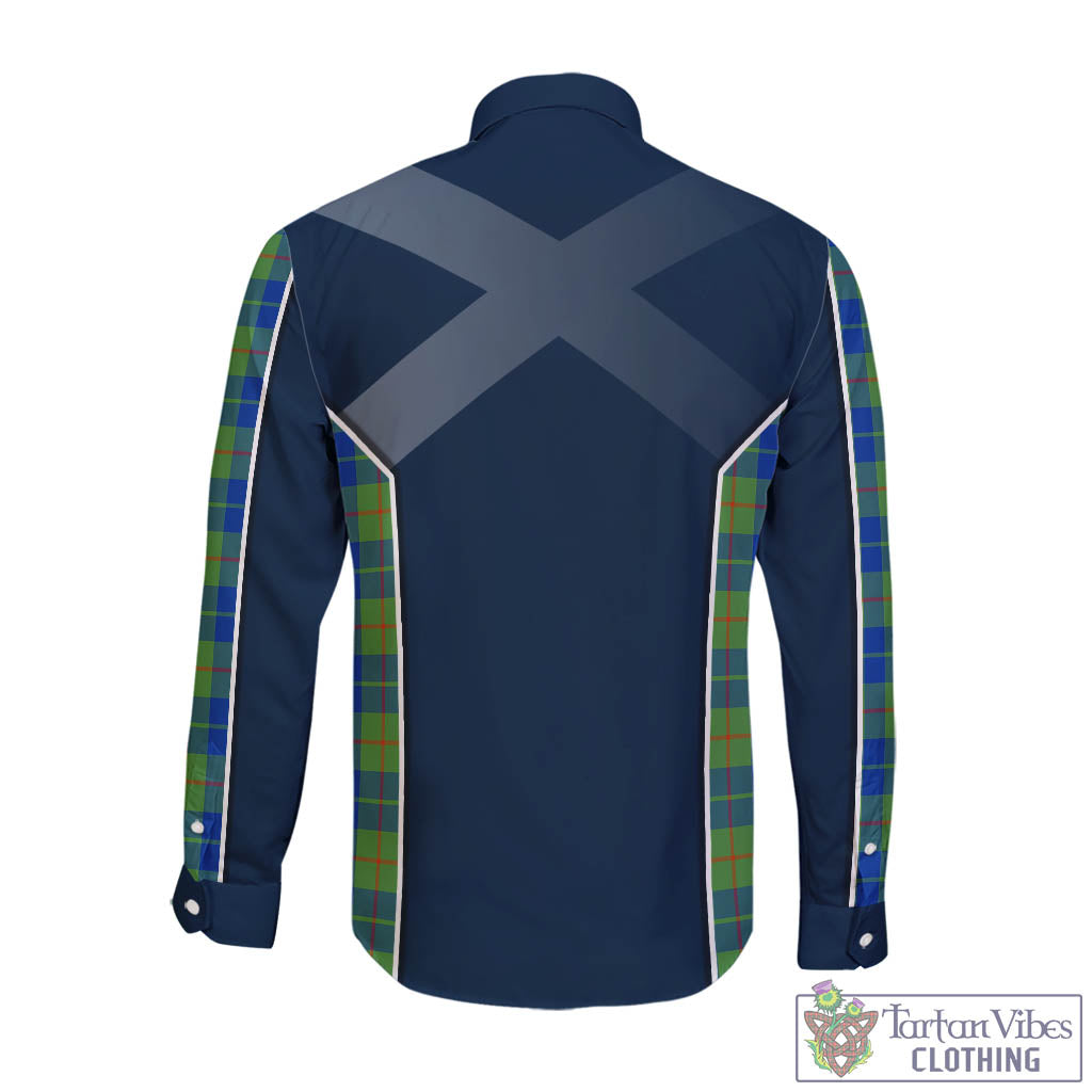 Tartan Vibes Clothing Barclay Hunting Ancient Tartan Long Sleeve Button Up Shirt with Family Crest and Lion Rampant Vibes Sport Style