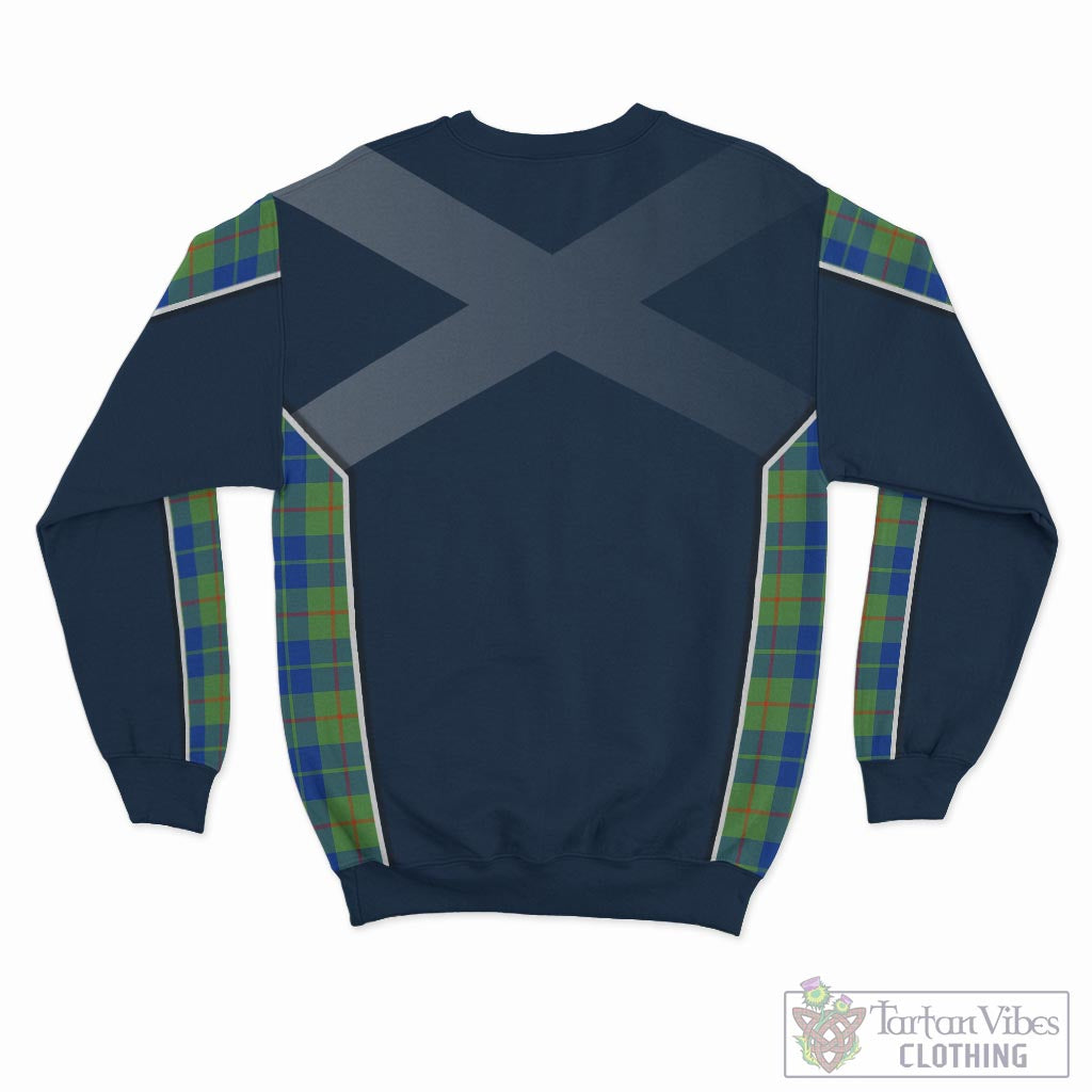 Tartan Vibes Clothing Barclay Hunting Ancient Tartan Sweatshirt with Family Crest and Scottish Thistle Vibes Sport Style