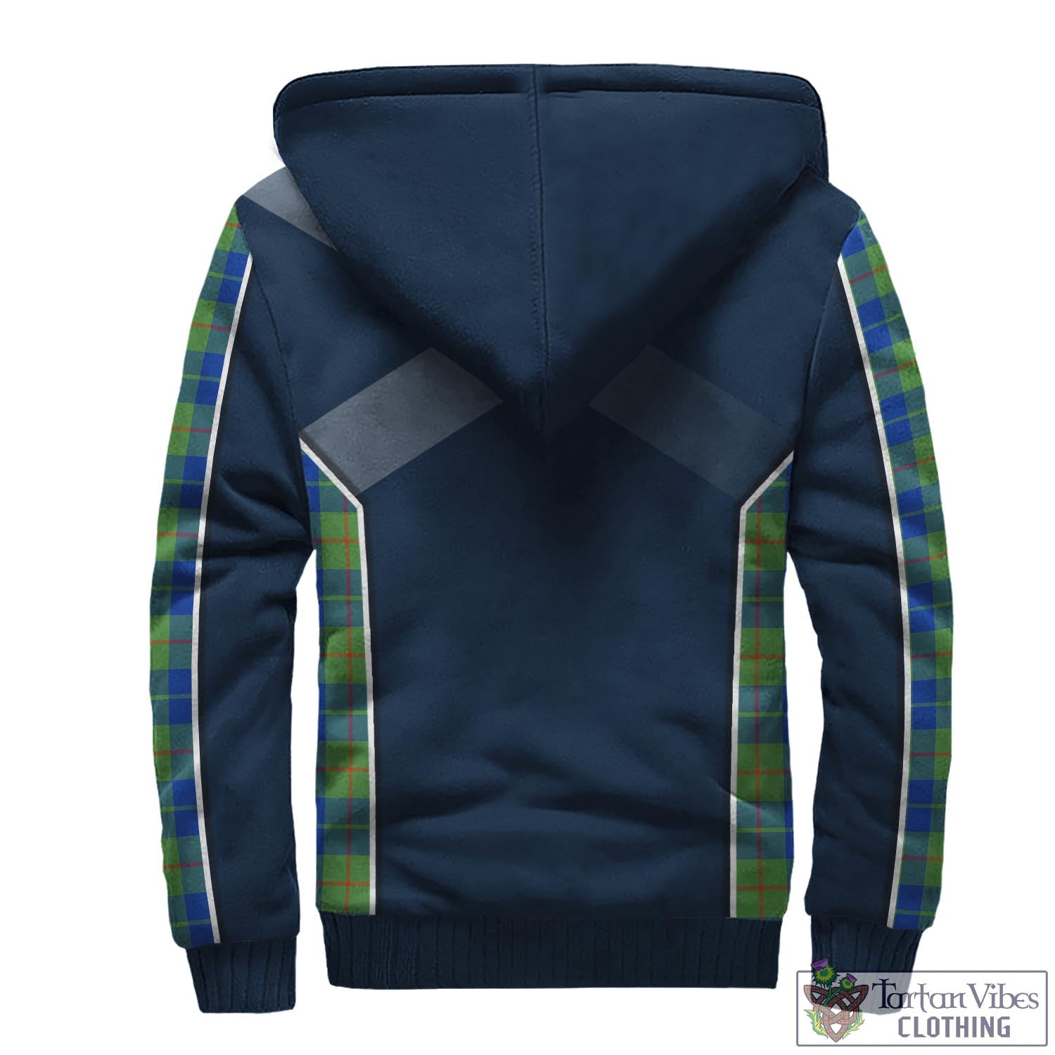 Tartan Vibes Clothing Barclay Hunting Ancient Tartan Sherpa Hoodie with Family Crest and Scottish Thistle Vibes Sport Style
