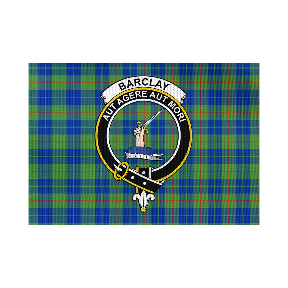 Barclay Hunting Ancient Tartan Flag with Family Crest - Tartanvibesclothing
