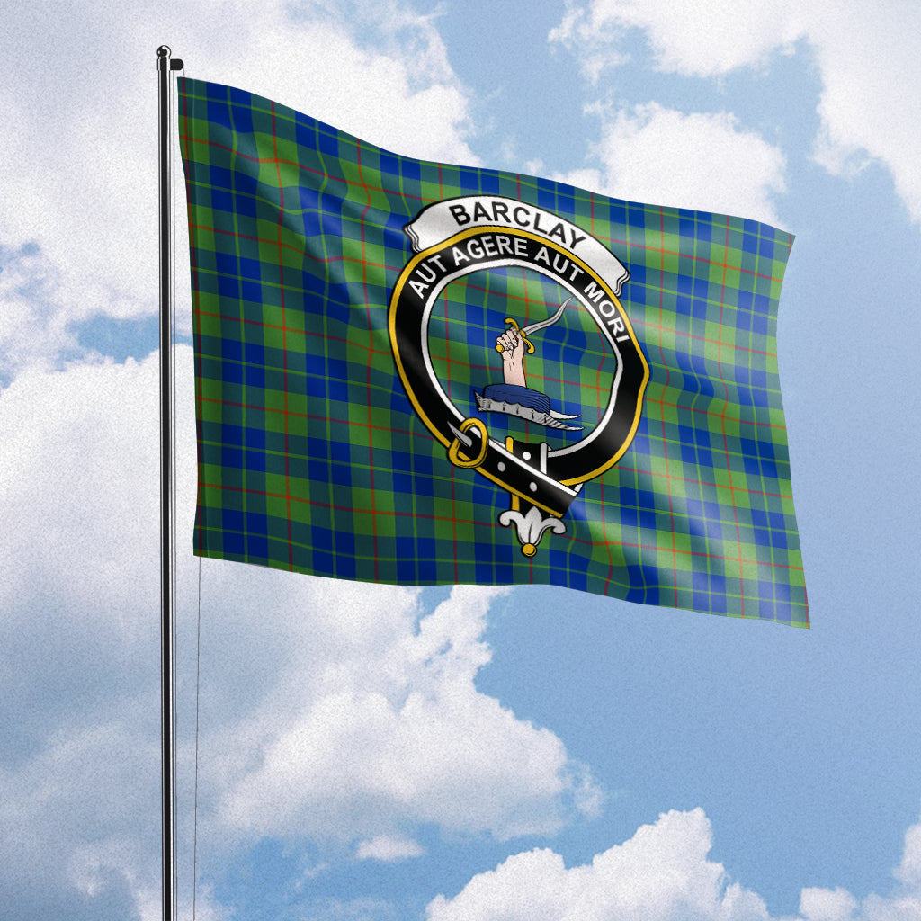 Barclay Hunting Ancient Tartan Flag with Family Crest House Flag (Horizontal) - Tartanvibesclothing