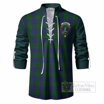 Barclay Tartan Accent Ghillie Shirt with Family Crest