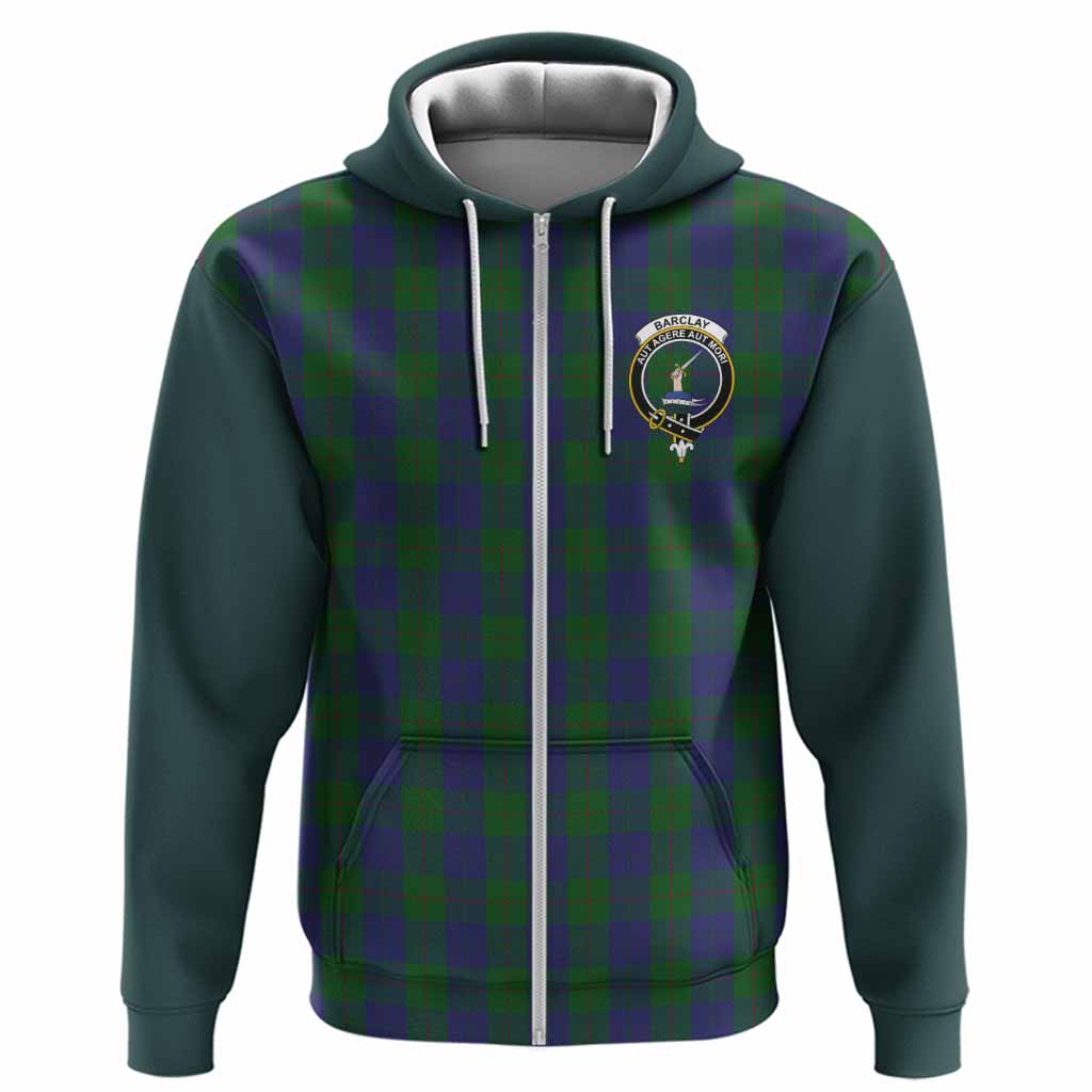 Barclay Tartan Accent Hoodie with Family Crest