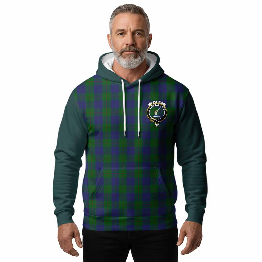 Barclay Tartan Accent Hoodie with Family Crest