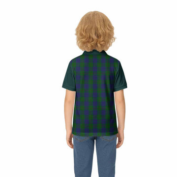 Barclay Tartan Accent Kid Polo Shirt with Family Crest