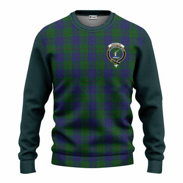 Barclay Tartan Accent Knitted Sweater with Family Crest
