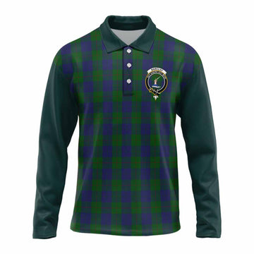 Barclay Tartan Accent Long Sleeve Polo Shirt with Family Crest