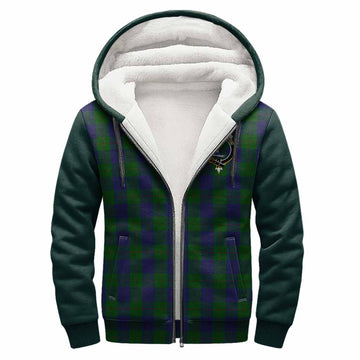 Barclay Tartan Accent Sherpa Hoodie with Family Crest