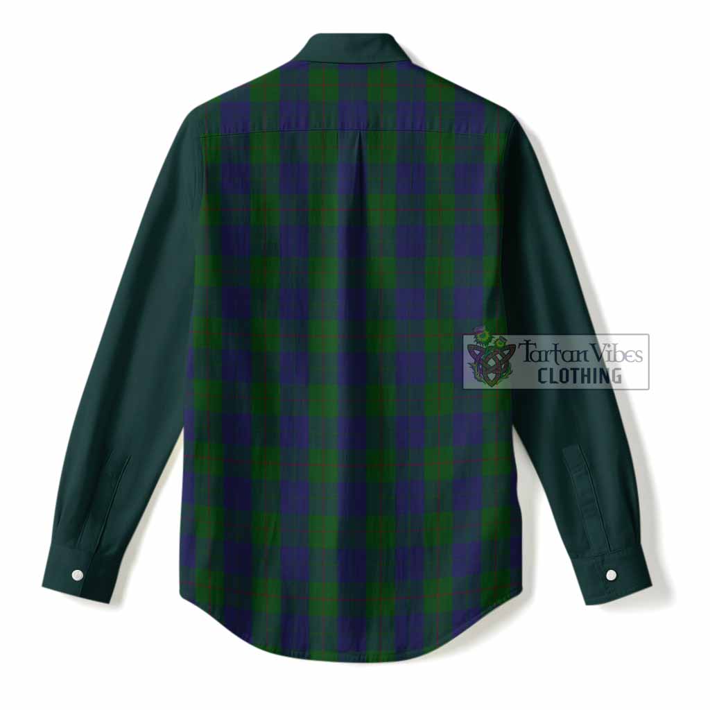 Barclay Tartan Accent Women Casual Shirt with Family Crest