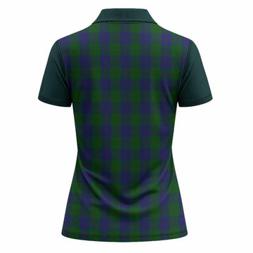 Barclay Tartan Accent Women Polo Shirt with Family Crest