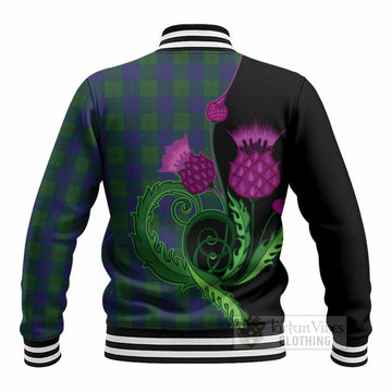 Barclay Tartan Baseball Jacket Traditional Scottish Thistle