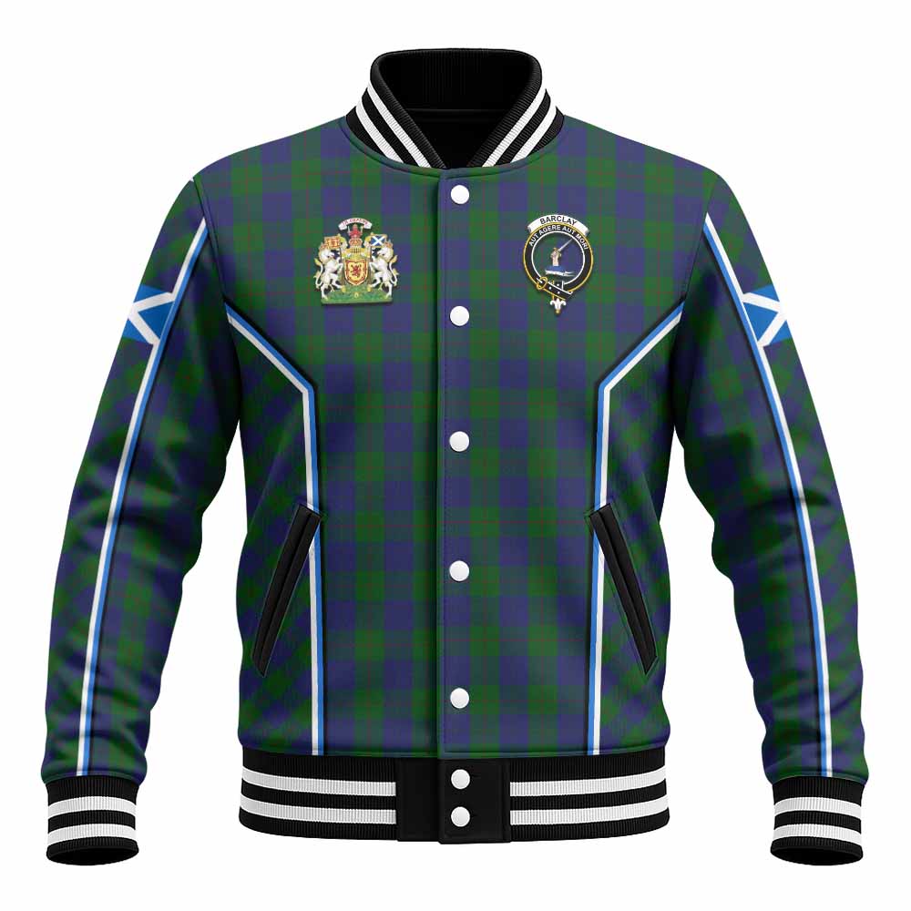 Barclay Tartan Crest Baseball Jacket Scotland Coat of Arm Flag Style - Tartan Vibes Clothing