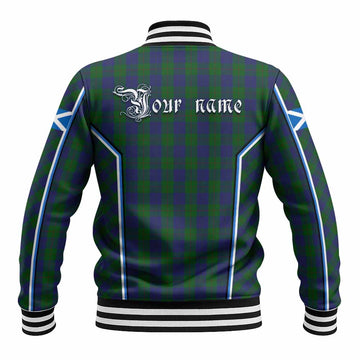 Barclay Tartan Crest Baseball Jacket Scotland Coat of Arm Flag Style
