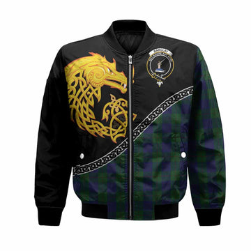 Barclay Tartan Crest Bomber Jacket Legendary Dragon Knot Half Style