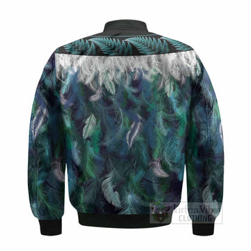 Barclay Tartan Crest Bomber Jacket New Zealand Maori Korowai Cloak