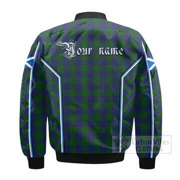 Barclay Tartan Crest Bomber Jacket Scotland Coat of Arm Flag Style