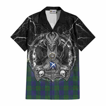Barclay Tartan Crest Cotton Hawaiian Shirt Celtic Odin's Raven Legacy