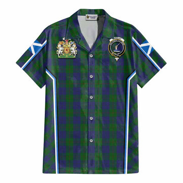 Barclay Tartan Crest Cotton Hawaiian Shirt Scotland Coat of Arm Flag Style - Tartan Vibes Clothing