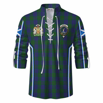 Barclay Tartan Crest Ghillie Kilt Shirt Scotland Coat of Arm Flag Style