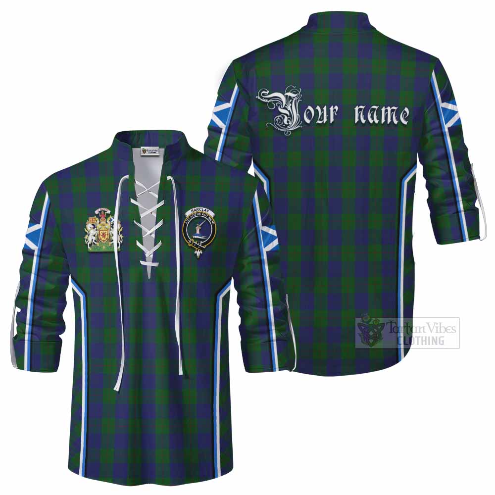 Barclay Tartan Crest Ghillie Kilt Shirt Scotland Coat of Arm Flag Style - Tartan Vibes Clothing