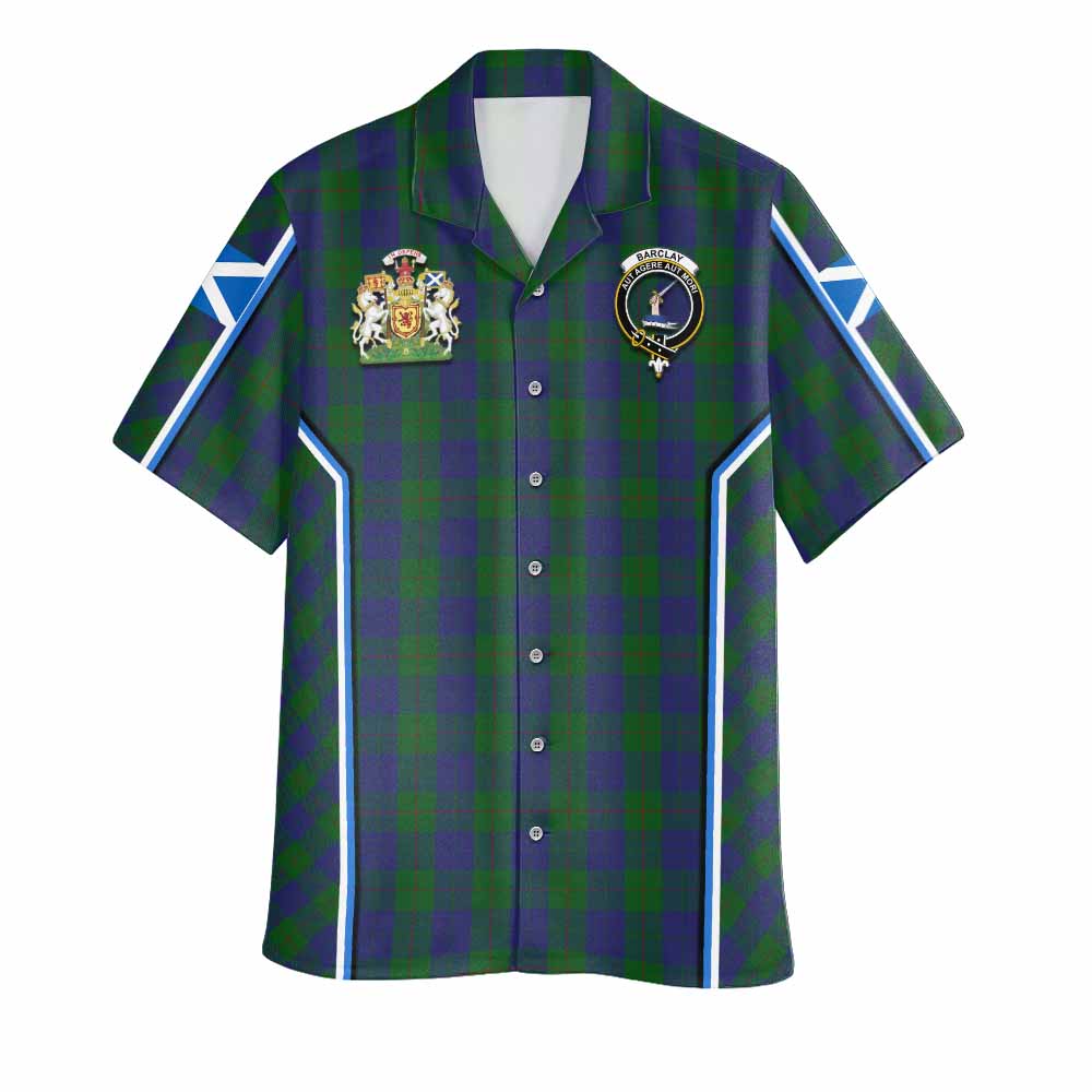 Barclay Tartan Crest Hawaiian Shirt Scotland Coat of Arm Flag Style - Tartan Vibes Clothing