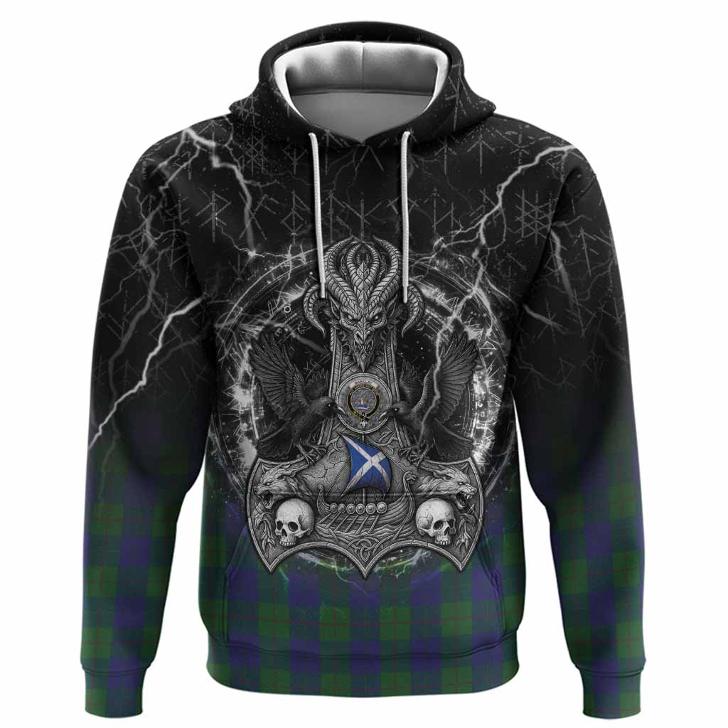 Barclay Tartan Crest Hoodie Celtic Odin's Raven Legacy