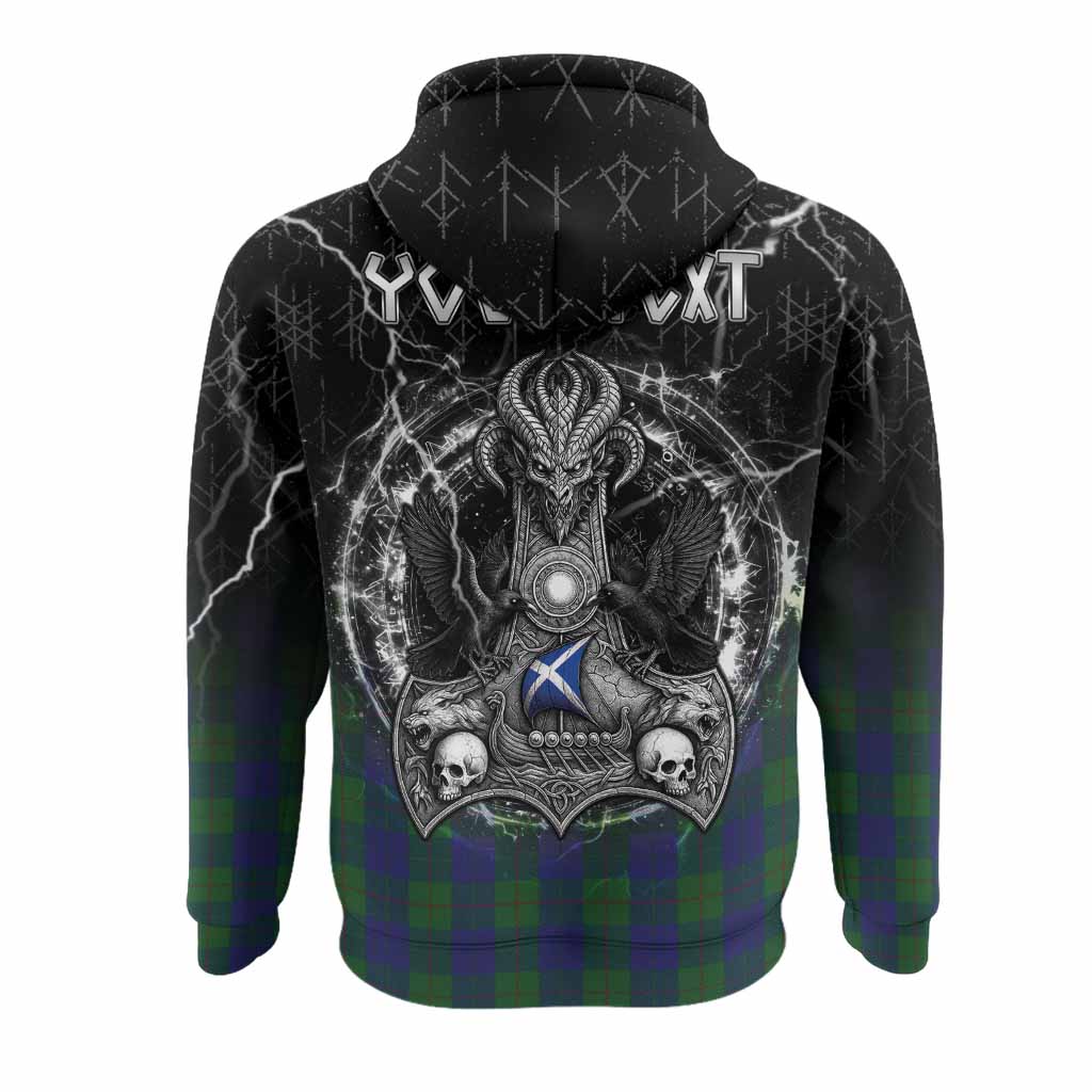 Barclay Tartan Crest Hoodie Celtic Odin's Raven Legacy