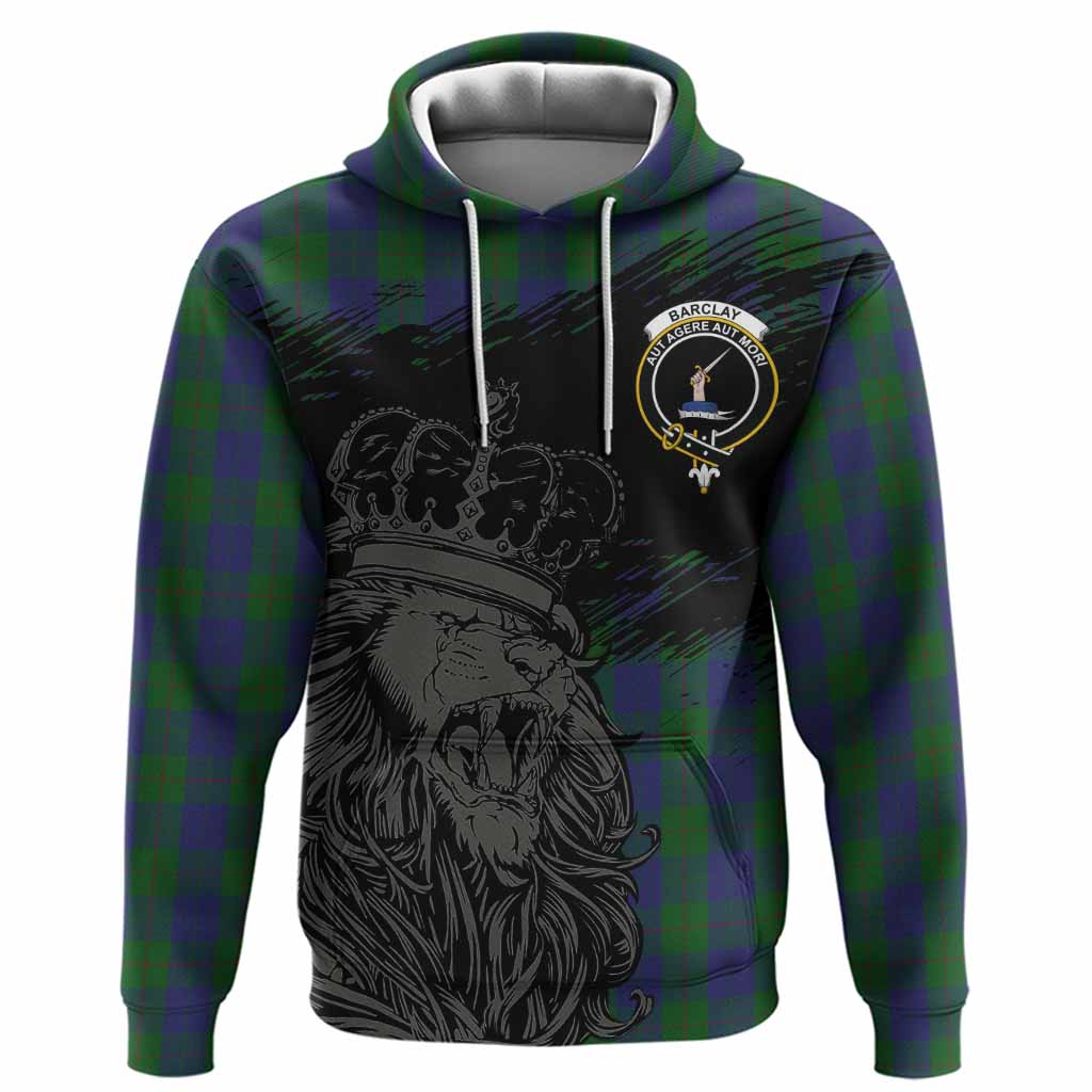 Barclay Tartan Crest Hoodie Crowned Lion Heritage Style