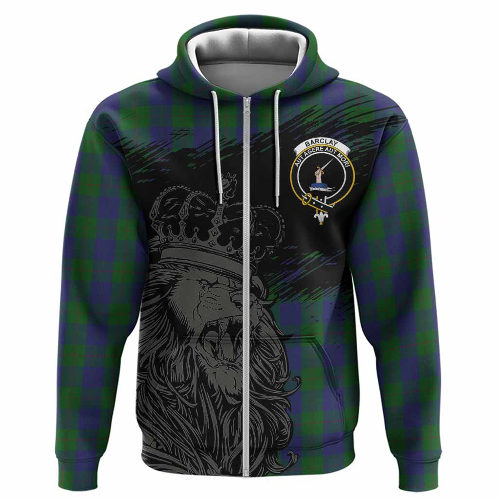 Barclay Tartan Crest Hoodie Crowned Lion Heritage Style