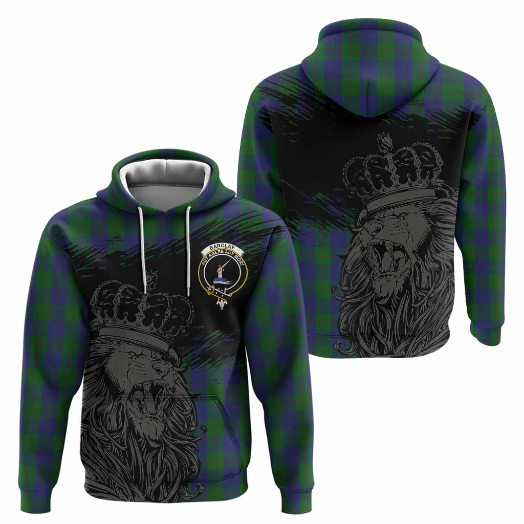 Barclay Tartan Crest Hoodie Crowned Lion Heritage Style