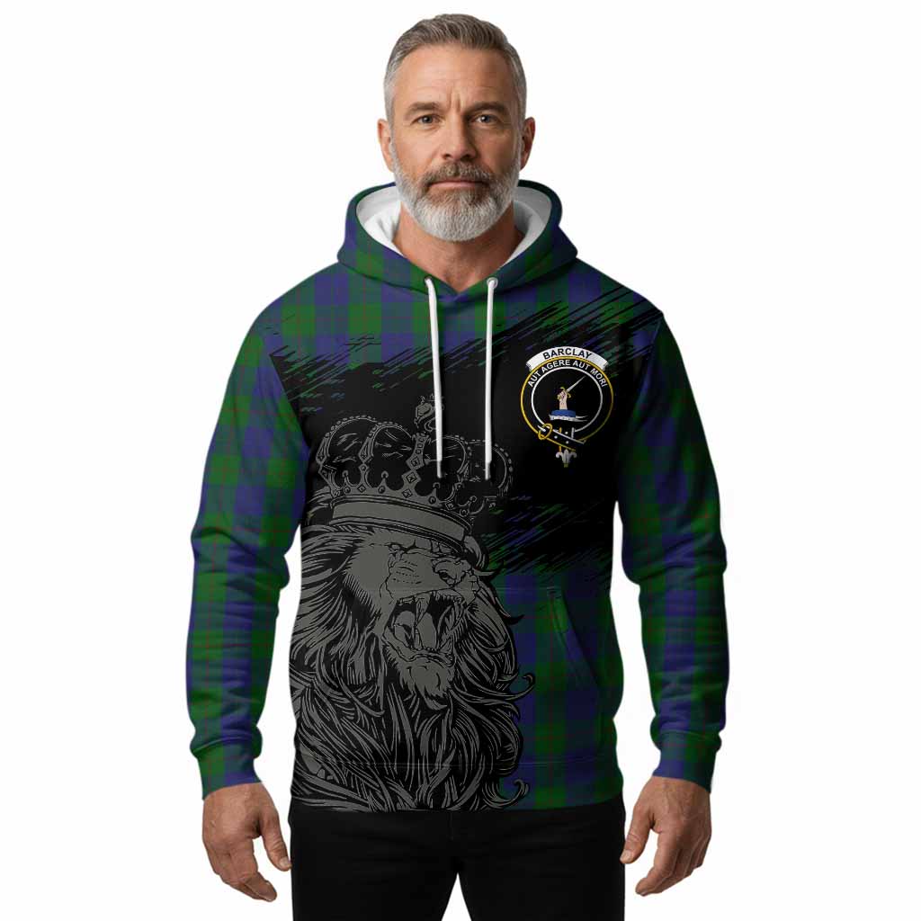 Barclay Tartan Crest Hoodie Crowned Lion Heritage Style
