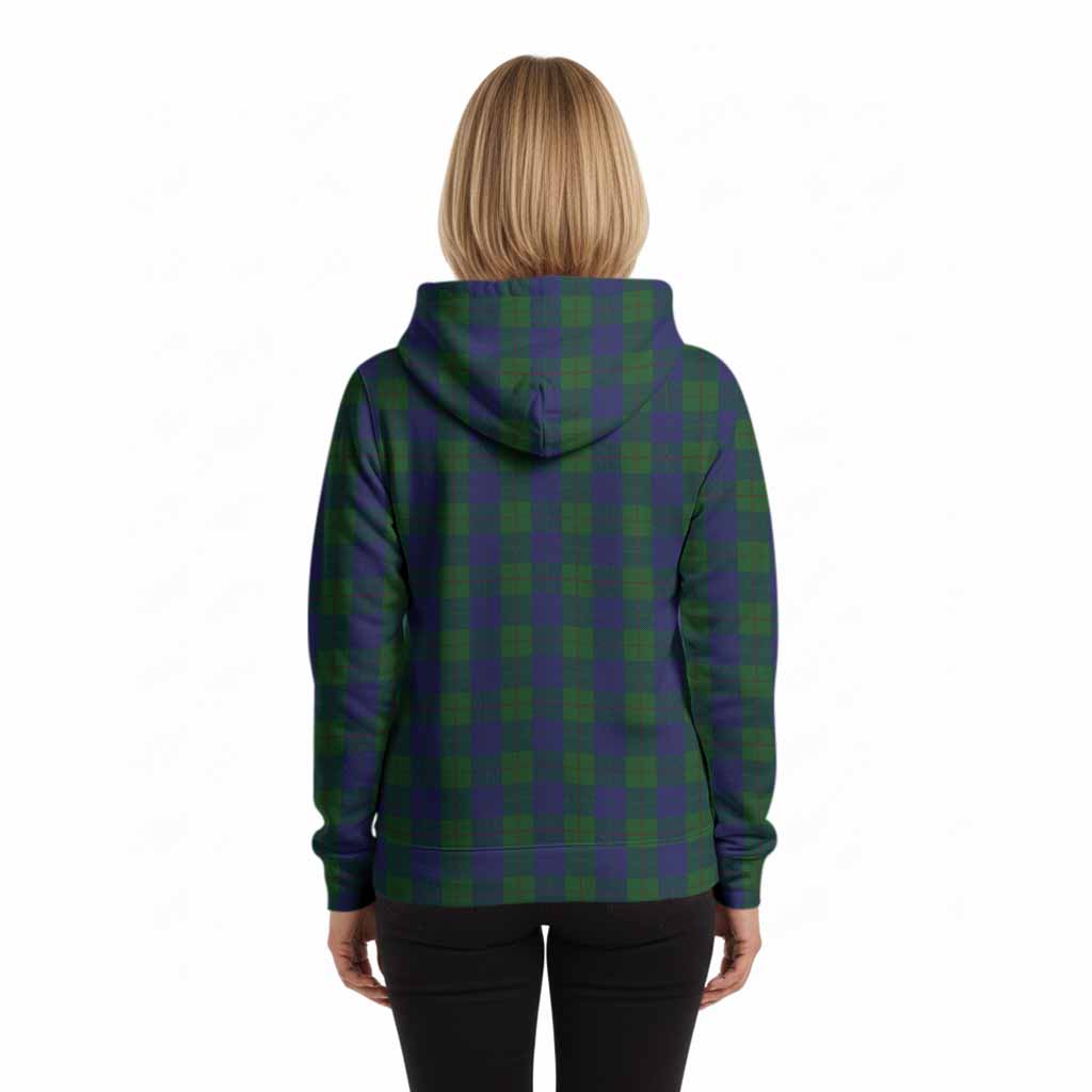 Barclay Tartan Crest Hoodie Ferocious Lion Style