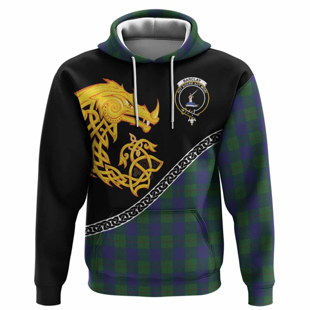 Barclay Tartan Crest Hoodie Legendary Dragon Knot Half Style