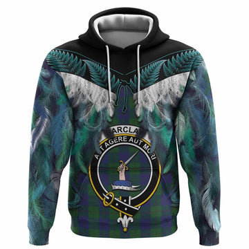 Barclay Tartan Crest Hoodie New Zealand Maori Korowai Cloak