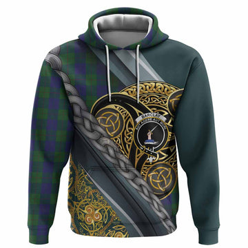 Barclay Tartan Crest Hoodie Scottish Triskele Celtic